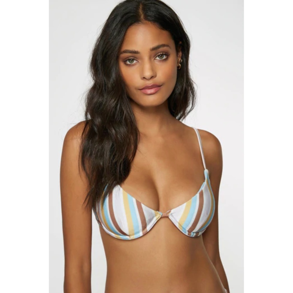 O'NEILL Heidi Lurex Stripe Seville‎ Padded Underwire Bikini Top, Size L, NWT $55